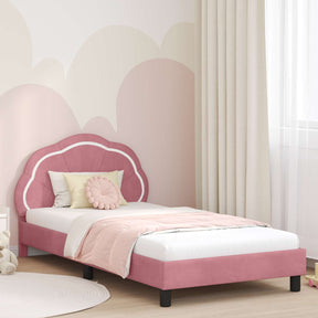 Vidaxl bedframe voor kinderen met hoofdbord roze 80 x 200 cm fluweel