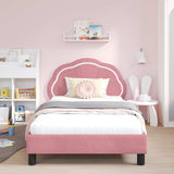 Vidaxl bedframe voor kinderen met hoofdbord roze 90 x 190 cm fluweel