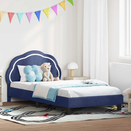 Vidaxl bedframe voor kinderen met hoofdbord politieblauw 90 x 200 cm