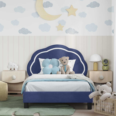 Vidaxl bedframe voor kinderen met hoofdbord politieblauw 90 x 200 cm