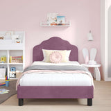 Vidaxl bedframe voor kinderen met hoofdbord paars 90 x 190 cm fluweel
