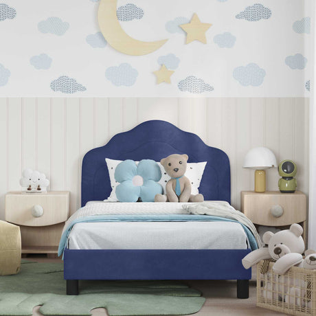 Vidaxl bedframe voor kinderen met hoofdbord politieblauw 90 x 200 cm