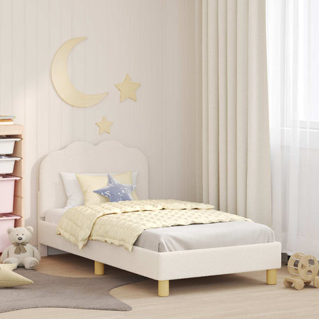 Vidaxl bedframe voor kinderen met hoofdbord crèmekleurig 80 x 160 cm