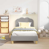 Vidaxl bedframe voor kinderen met hoofdbord lichtgrijs 80 x 160 cm