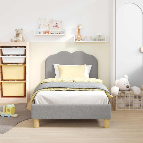 Vidaxl bedframe voor kinderen met hoofdbord lichtgrijs 80 x 160 cm