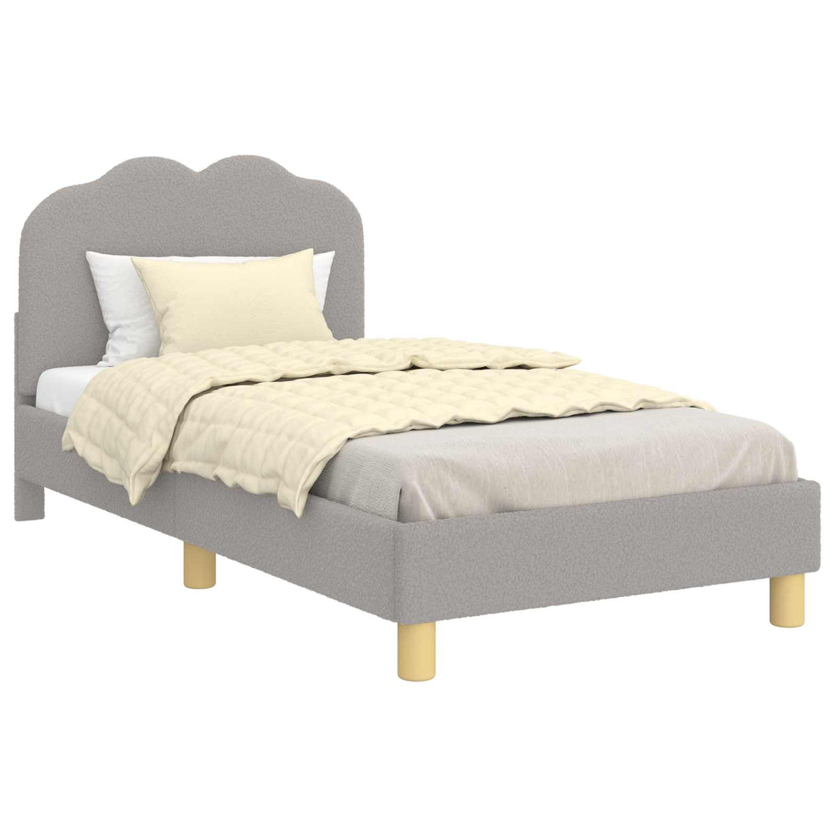 Vidaxl bedframe voor kinderen met hoofdbord lichtgrijs 80 x 160 cm