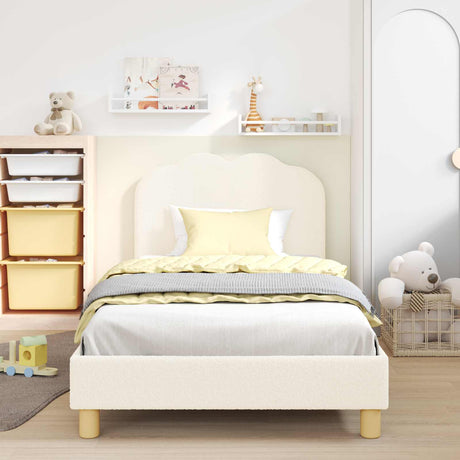 Vidaxl bedframe voor kinderen met hoofdbord crèmekleurig 80 x 200 cm