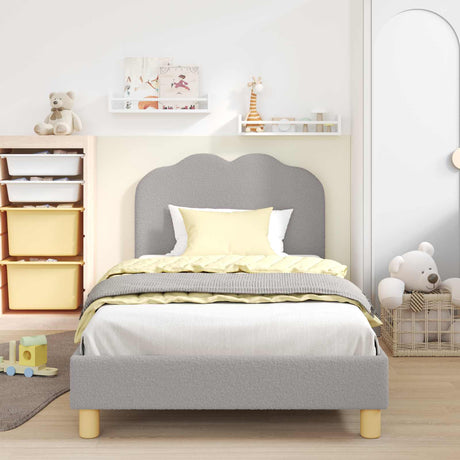 Vidaxl bedframe voor kinderen met hoofdbord lichtgrijs 80x200 cm