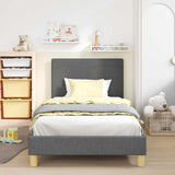 Vidaxl bedframe voor kinderen met hoofdbord donkergrijs 80 x 200 cm