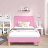 Vidaxl bedframe voor kinderen met hoofdbord roze 80 x 200 cm stof
