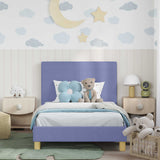 Vidaxl bedframe voor kinderen met hoofdbord jeans blauw 80 x 200 cm