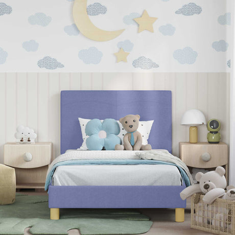 Vidaxl bedframe voor kinderen met hoofdbord jeans blauw 90 x 200 cm