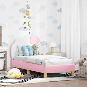 Vidaxl peuterbedframe met hoofdbord roze 70 x 140 cm pu