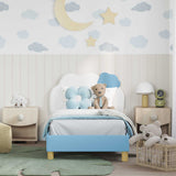 Vidaxl bedframe voor kinderen met hoofdbord blauw 80 x 160 cm pu