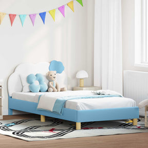 Vidaxl bedframe voor kinderen met hoofdbord blauw 80 x 200 cm pu