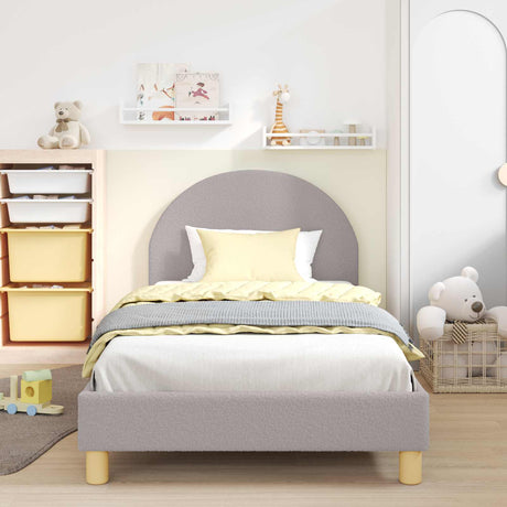 Vidaxl bedframe voor kinderen met hoofdbord lichtgrijs 80x200 cm
