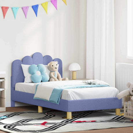Vidaxl bedframe voor kinderen met hoofdbord jeans blauw 80 x 160 cm