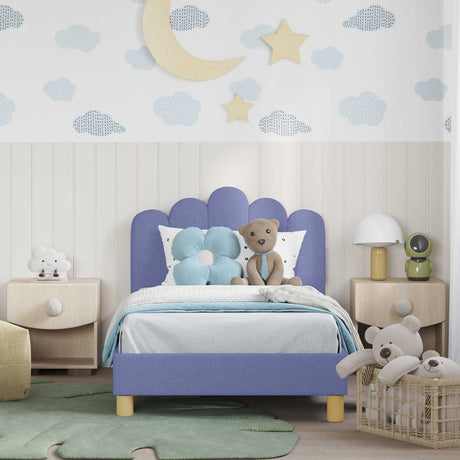 Vidaxl bedframe voor kinderen met hoofdbord jeans blauw 80 x 160 cm