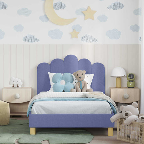 Vidaxl bedframe voor kinderen met hoofdbord jeans blauw 80 x 200 cm