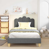 Vidaxl bedframe voor kinderen met hoofdbord donkergrijs 90 x 190 cm
