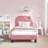 Vidaxl bedframe voor kinderen met hoofdbord roze 80 x 160 cm fluweel