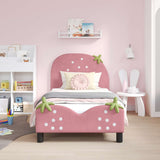 Vidaxl bedframe voor kinderen met hoofdbord roze 80 x 160 cm fluweel