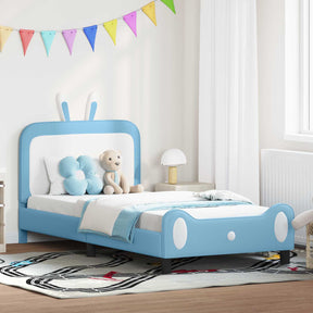 Vidaxl bedframe voor kinderen met hoofdbord blauw 80 x 200 cm pu