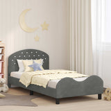 Vidaxl bedframe voor kinderen met hoofdbord donkergrijs 80 x 200 cm