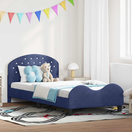 Vidaxl bedframe voor kinderen met hoofdbord politieblauw 80 x 200 cm