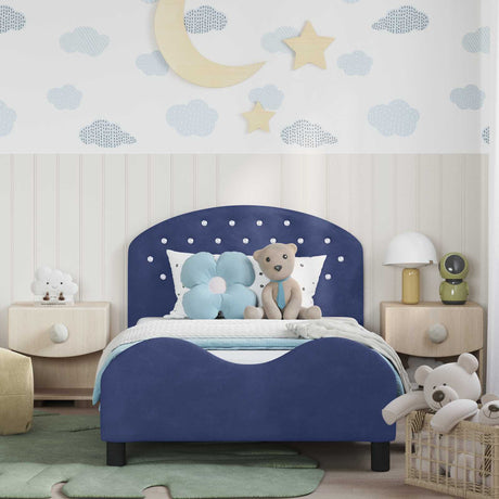 Vidaxl bedframe voor kinderen met hoofdbord politieblauw 90 x 190 cm