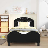 Vidaxl bedframe voor kinderen met hoofdbord zwart 90 x 200 cm fluweel
