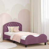 Vidaxl bedframe voor kinderen met hoofdbord paars 90 x 200 cm fluweel