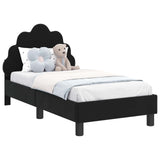 Vidaxl peuterbedframe met hoofdbord zwart 70 x 140 cm fluweel
