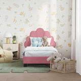 Vidaxl peuterbedframe met hoofdbord roze 70 x 140 cm fluweel