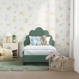 Vidaxl peuterbedframe met hoofdbord zeegroen 70 x 140 cm fluweel