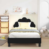 Vidaxl bedframe voor kinderen met hoofdbord zwart 80 x 200 cm fluweel