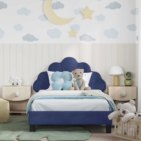 Vidaxl bedframe voor kinderen met hoofdbord politieblauw 90 x 200 cm