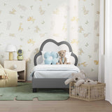 Vidaxl peuterbedframe met hoofdbord lichtgrijs 70 x 140 cm pu