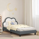 Vidaxl bedframe voor kinderen met hoofdbord lichtgrijs 80 x 200 cm pu