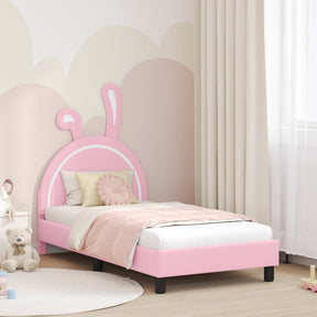 Vidaxl bedframe voor kinderen met hoofdbord roze 80 x 160 cm pu