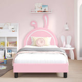 Vidaxl bedframe voor kinderen met hoofdbord roze 90 x 190 cm pu