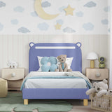 Vidaxl bedframe voor kinderen met hoofdbord jeans blauw 90 x 200 cm