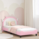 Vidaxl bedframe voor kinderen met hoofdbord roze 90 x 200 cm pu