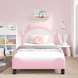 Vidaxl bedframe voor kinderen met hoofdbord roze 90 x 200 cm pu