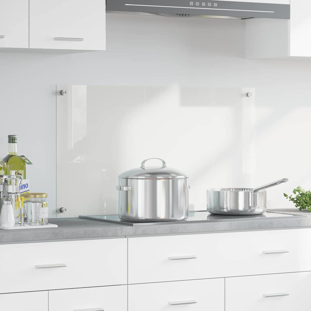 Vidaxl keuken achterwand doorzichtig 90 x 50 cm gehard glas