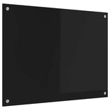 Vidaxl keuken achterwand zwart 80 x 60 cm gehard glas