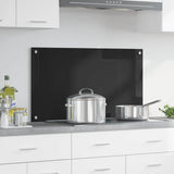 Vidaxl keuken achterwand zwart 90 x 50 cm gehard glas