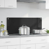 Vidaxl keuken achterwand zwart 100 x 40 cm gehard glas
