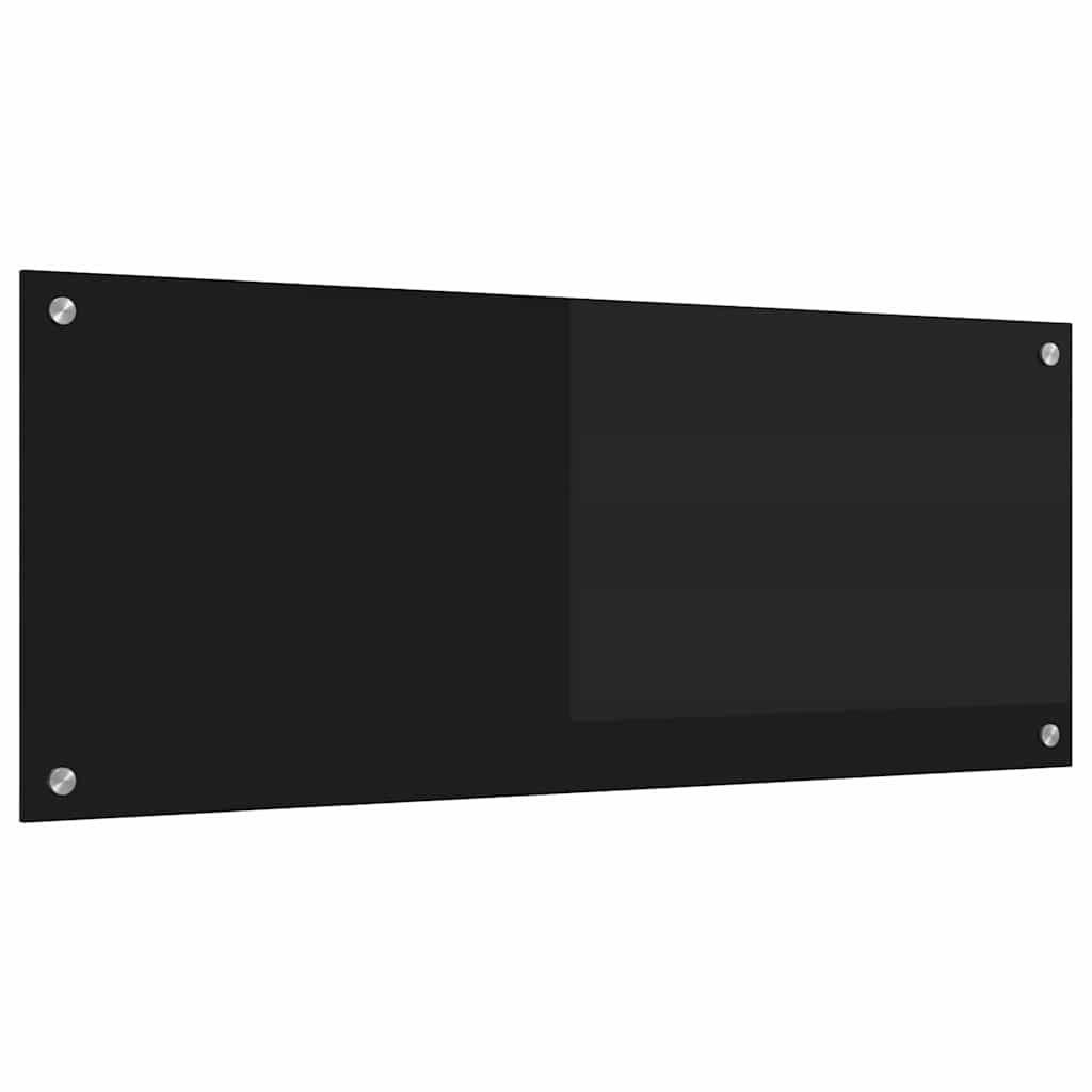 Vidaxl keuken achterwand zwart 100 x 40 cm gehard glas