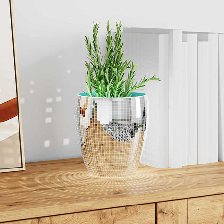 Vidaxl spiegelmozaïek tegel geometrisch 3 st zilver 30 x 30 cm glas